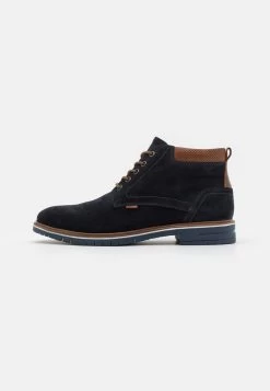 Discount En Ligne Pier One LEATHER – Bottines à Lacets Bottes Rond Homme